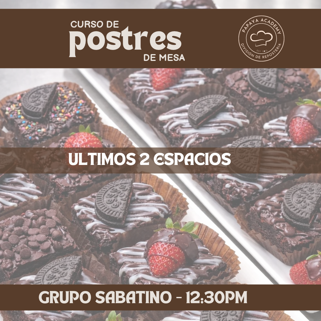 Matricula Curso de Postres de Mesa